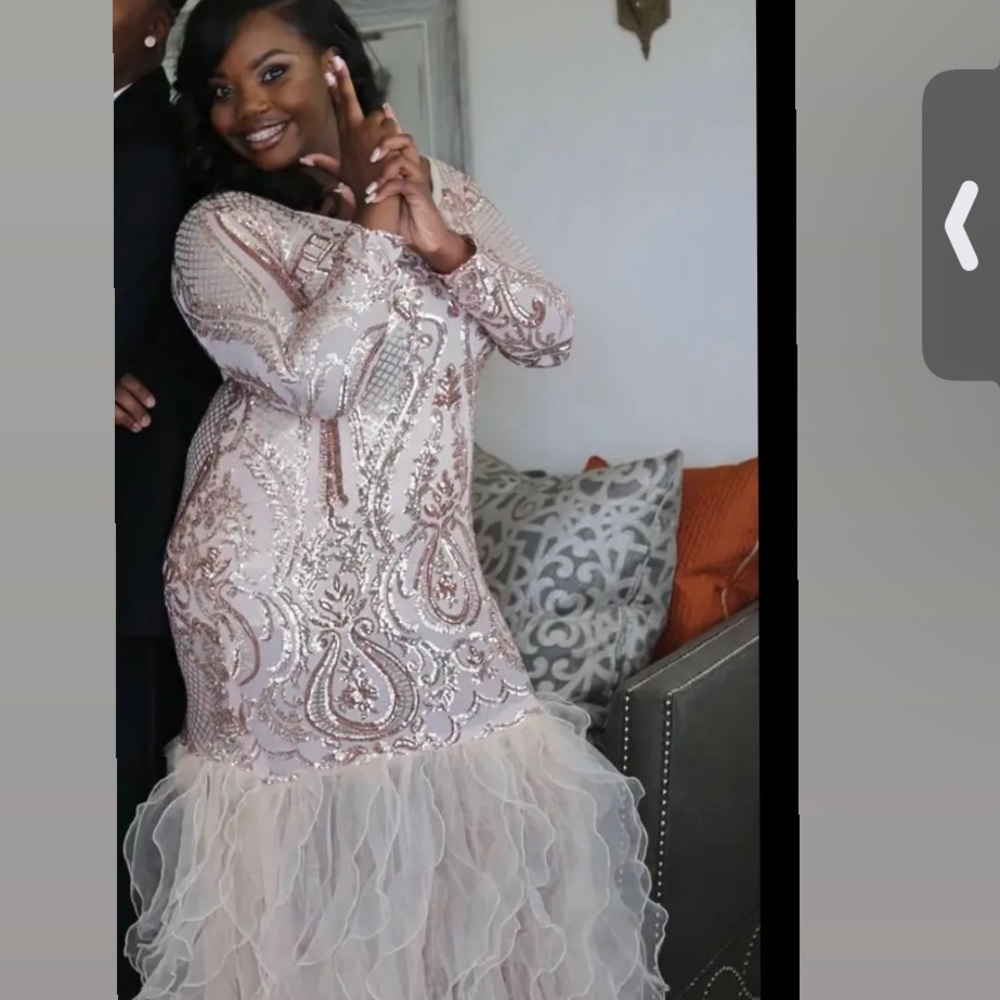 Rose Gold Prom Dress plus size
